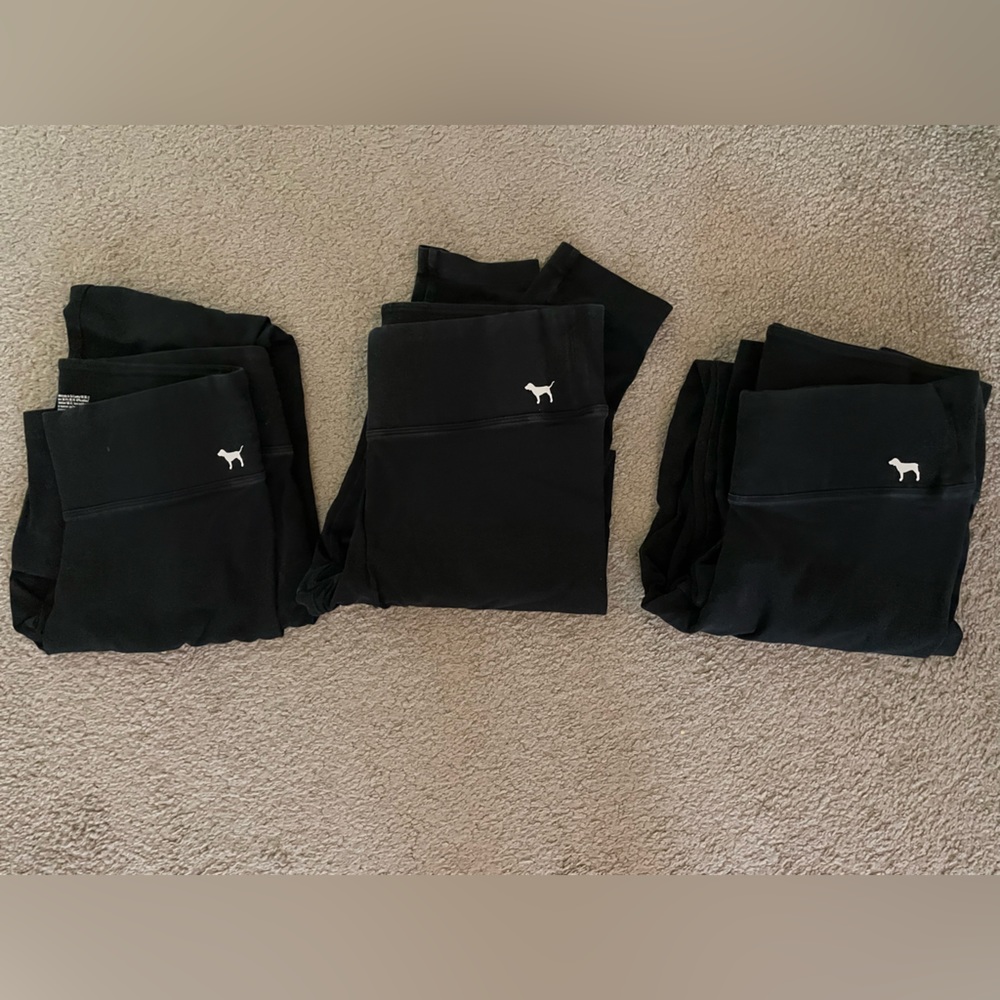 3 pairs of VS Pink leggings